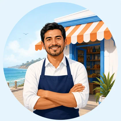 Propietario de un negocio local de la costa